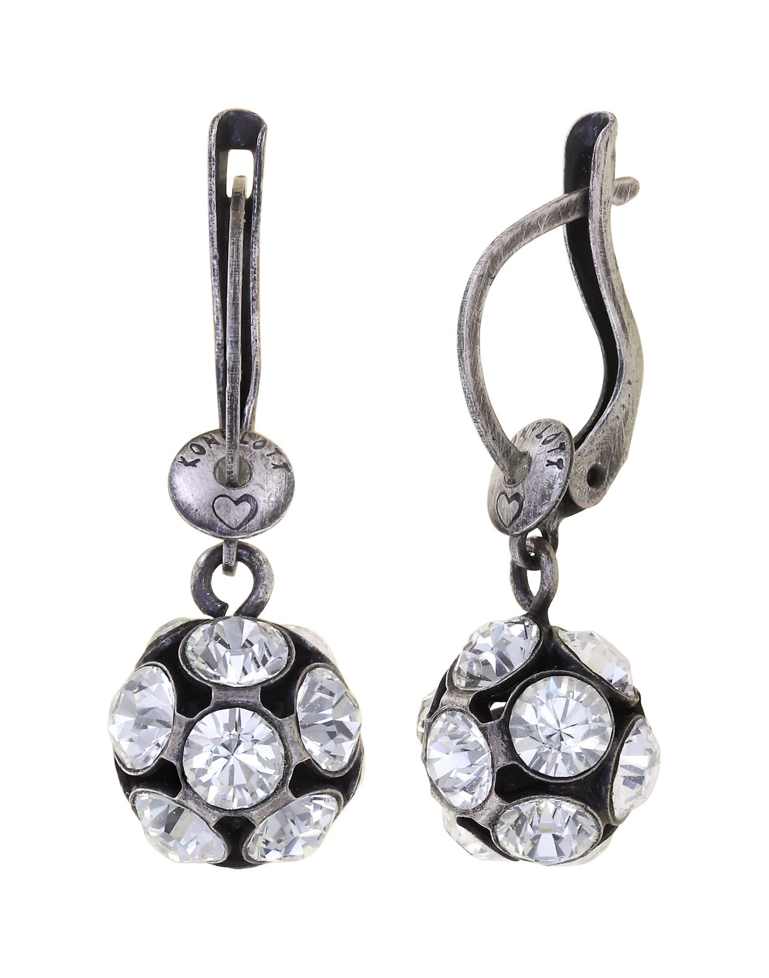 Bild für Ohrringe baumelnd Disco Balls weiß Kristall PP 32