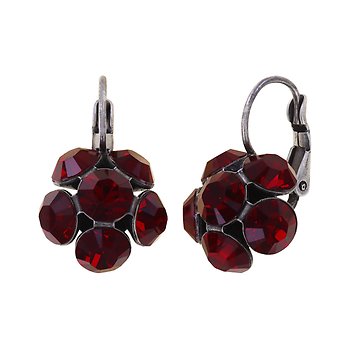 image pour Earring eurowire Disco Balls red siam SS 29