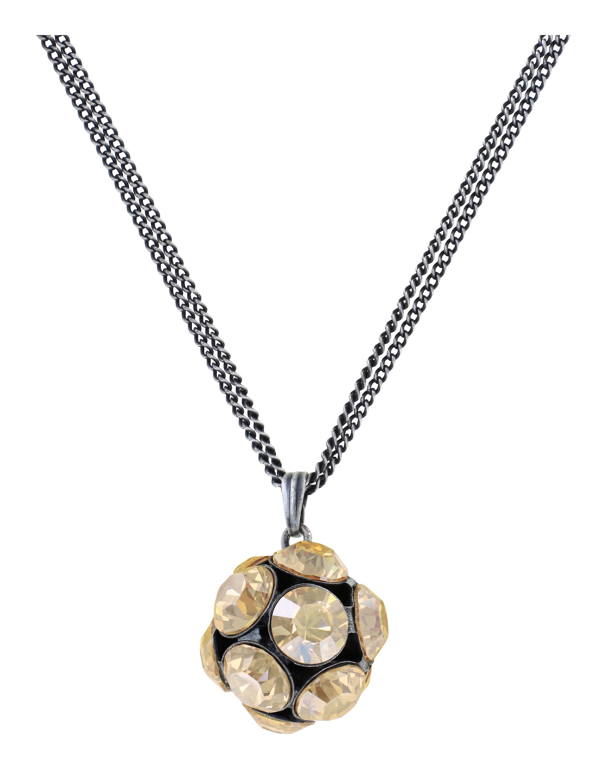 Bild für Halskette mit Anhänger Disco Balls Beige Kristall goldener Schatten SS 39