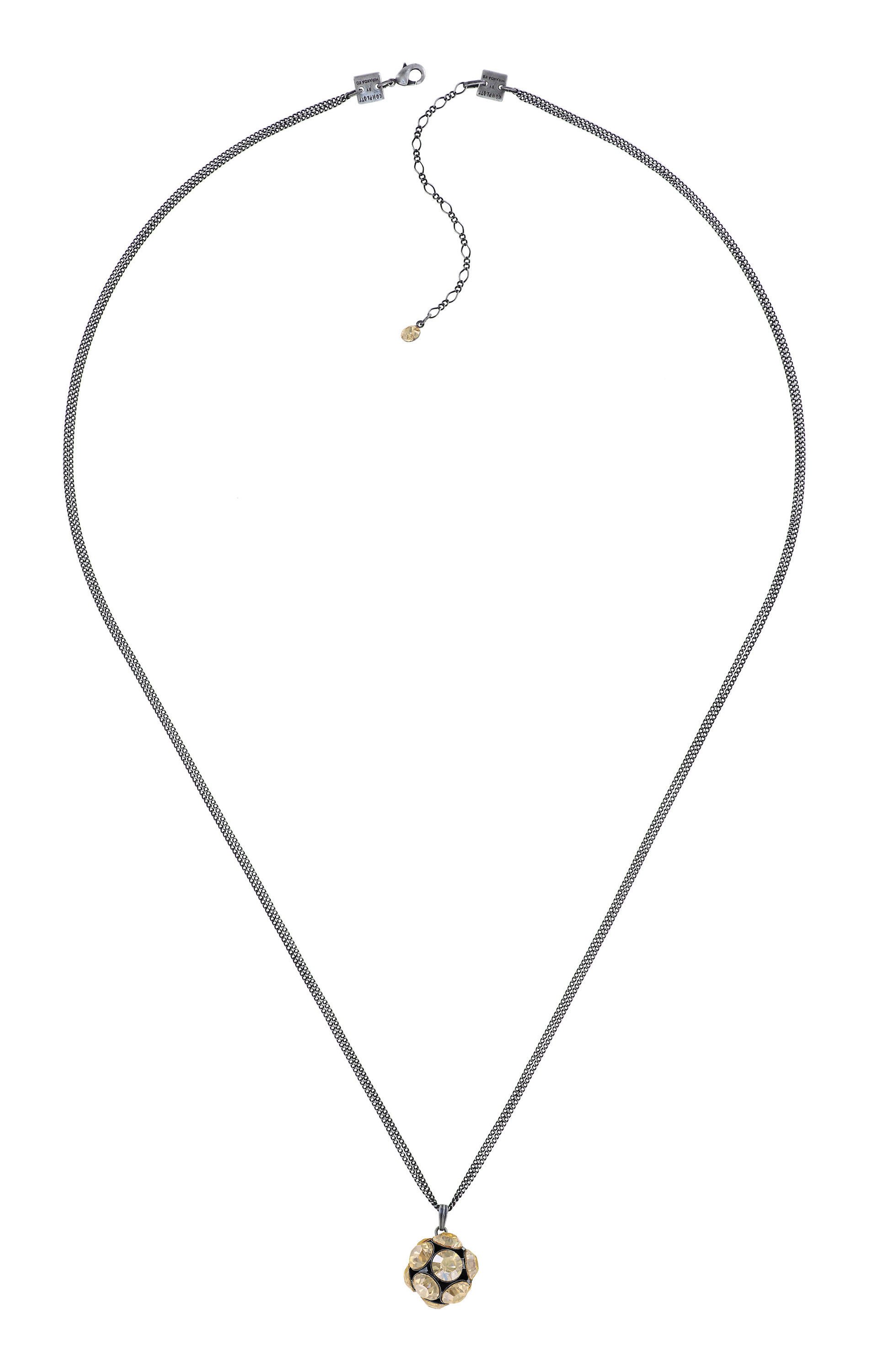 image for Necklace Pendant Disco Balls Beige crystal golden shadow SS 39