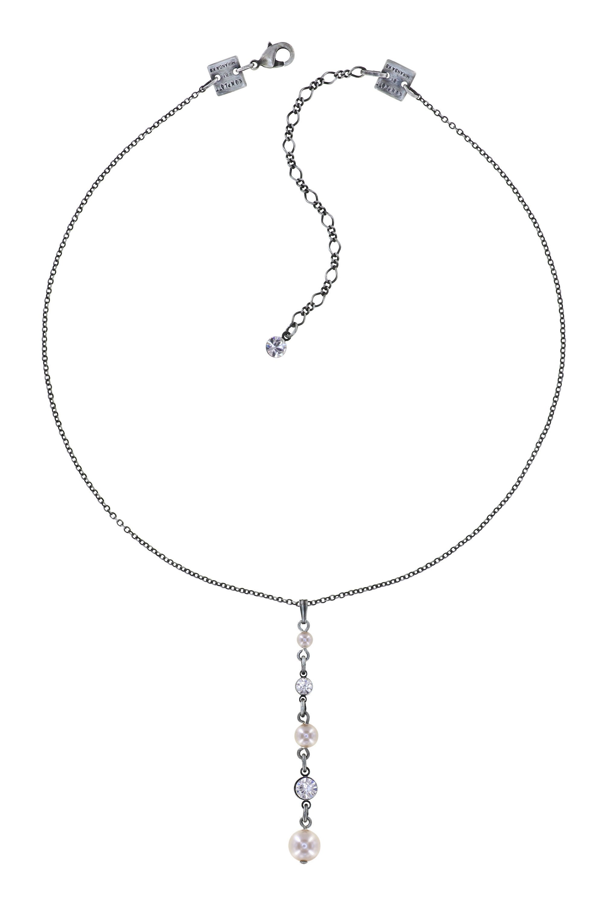 image for Necklace Pendant Pearl Shadow White crystal 