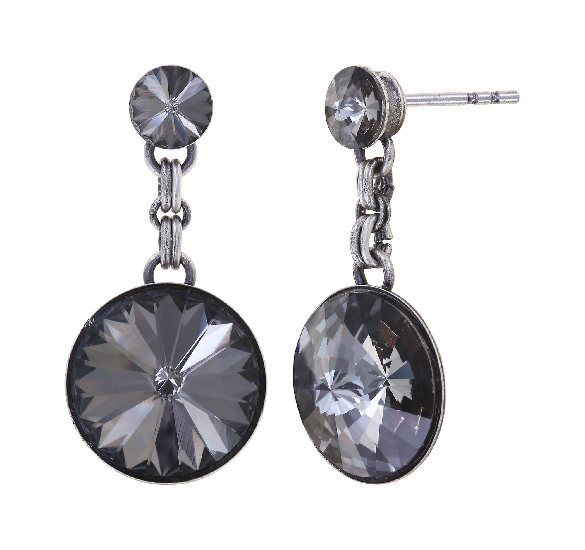 Bild für Ohrstecker baumelnd Rivoli Grau crystal night fall 14mm