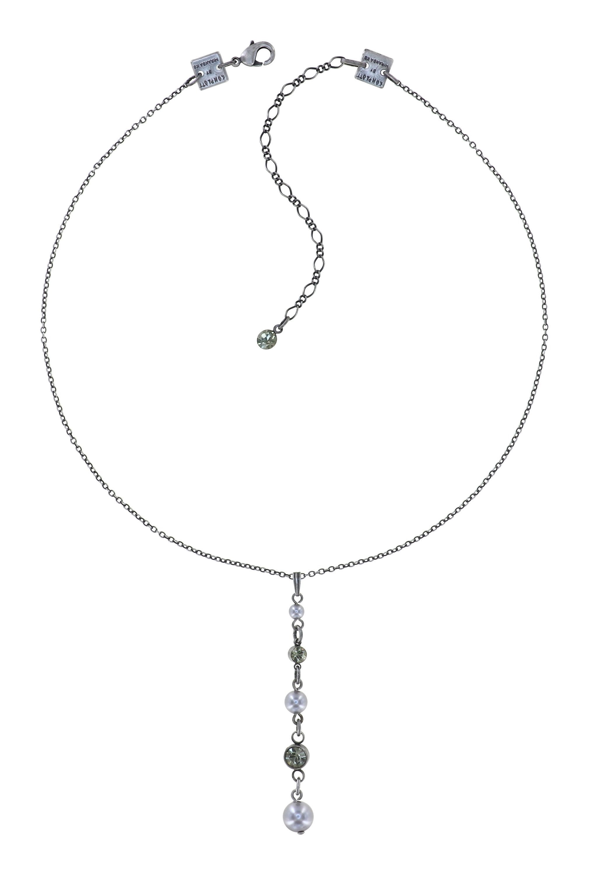 Bild für Halskette mit Anhänger Pearl Shadow Grau Schwarzer Diamant 
