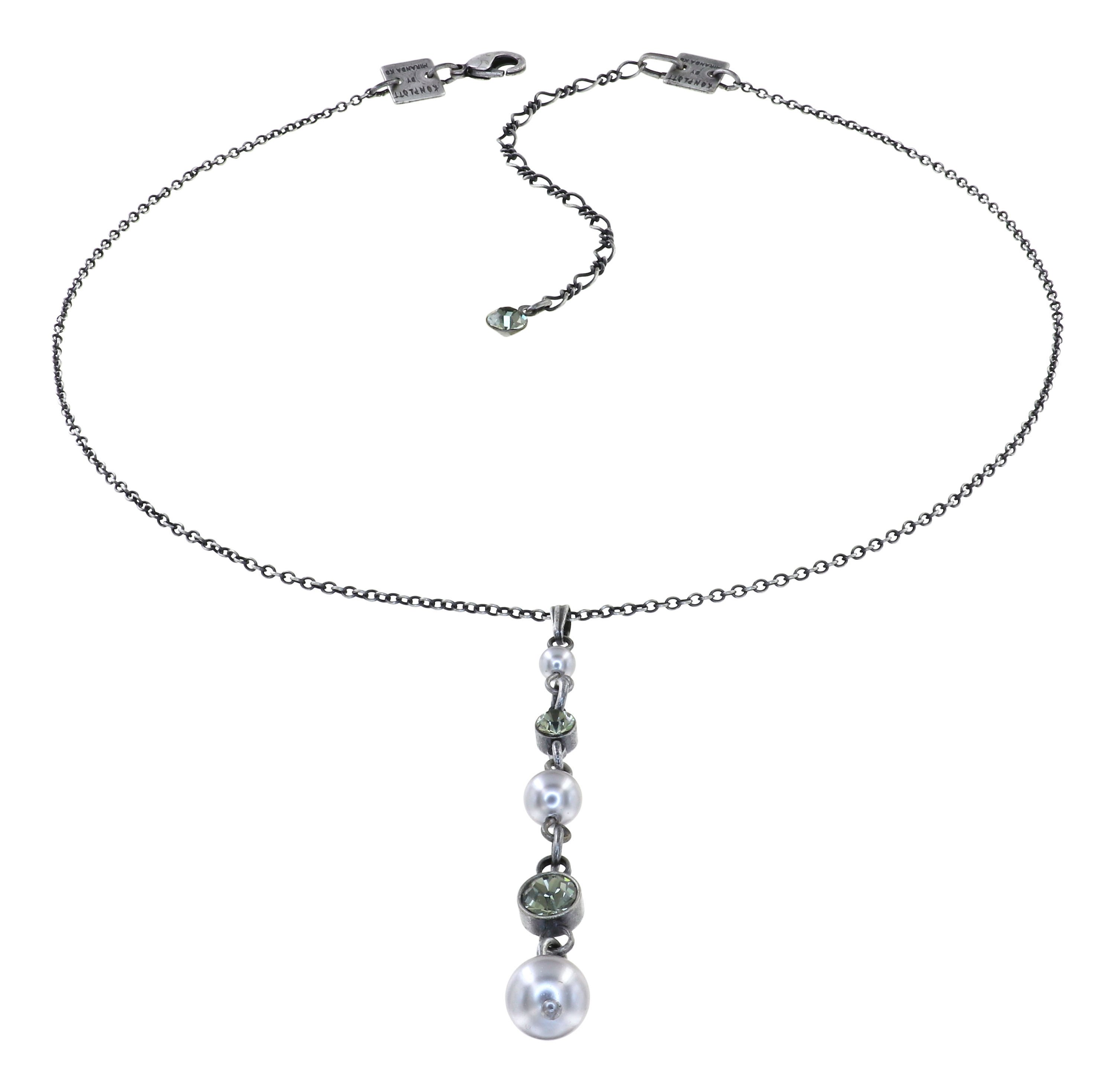 image for Necklace Pendant Pearl Shadow Grey black diamond 