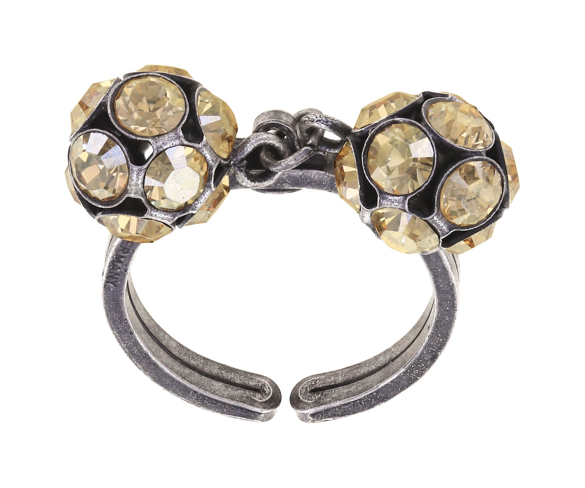 Bild für Ring Disco Balls Beige Kristall goldener Schatten PP 32