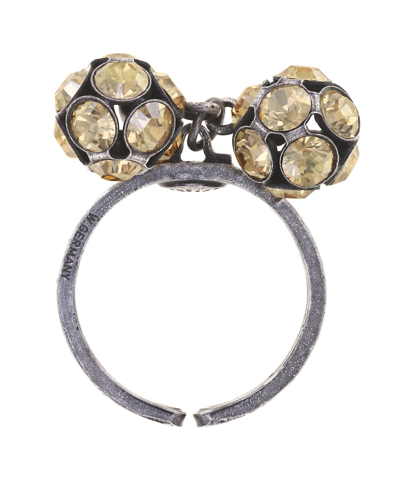 Bild für Ring Disco Balls Beige Kristall goldener Schatten PP 32