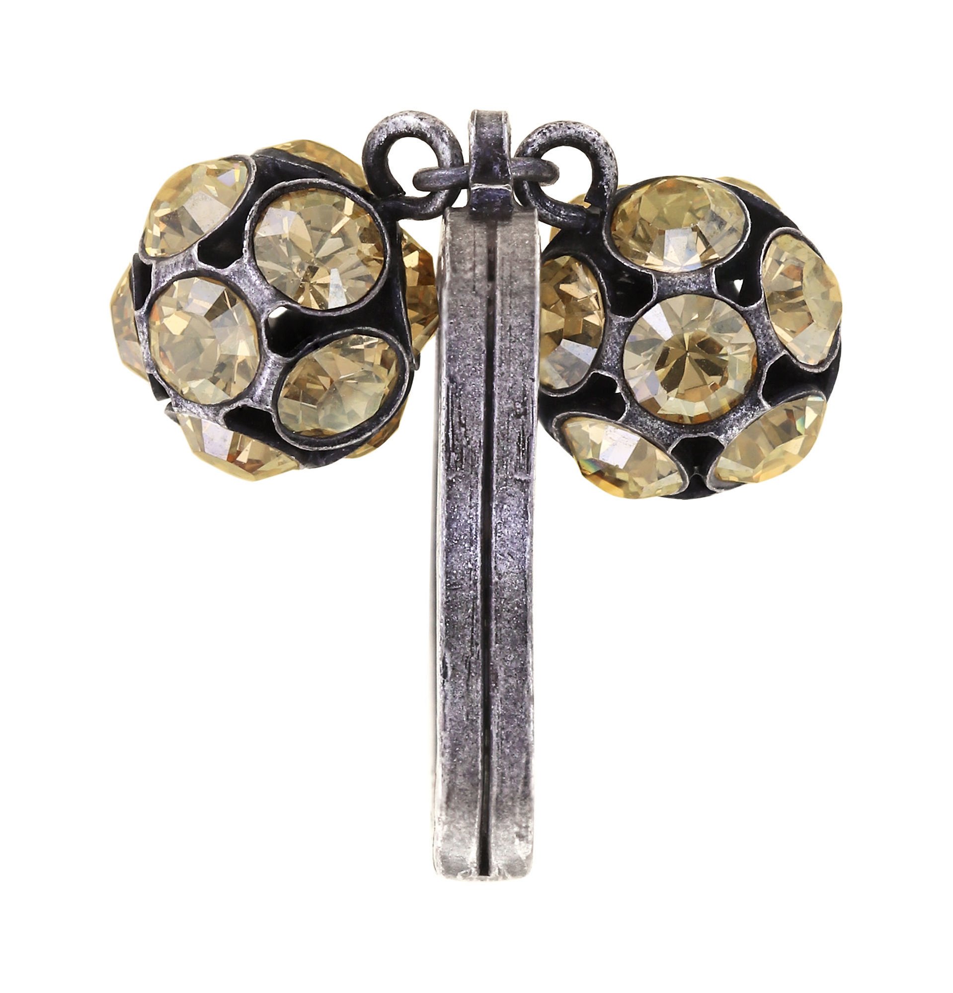 Bild für Ring Disco Balls Beige Kristall goldener Schatten PP 32