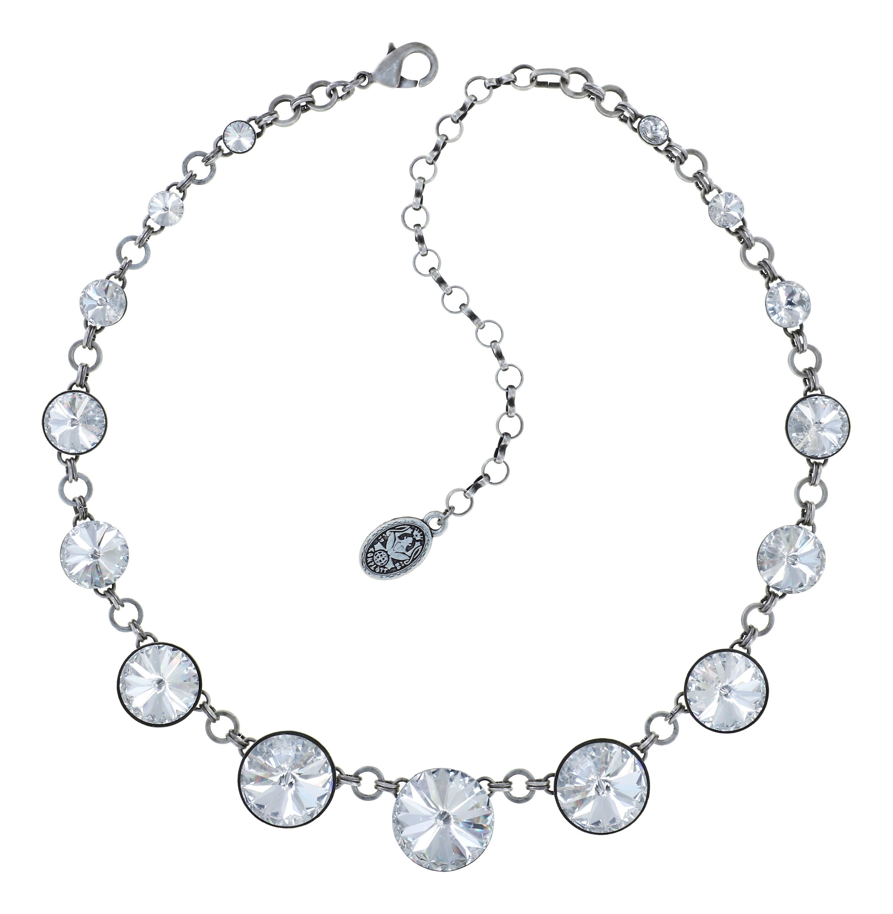 image for Necklace Rivoli White crystal 