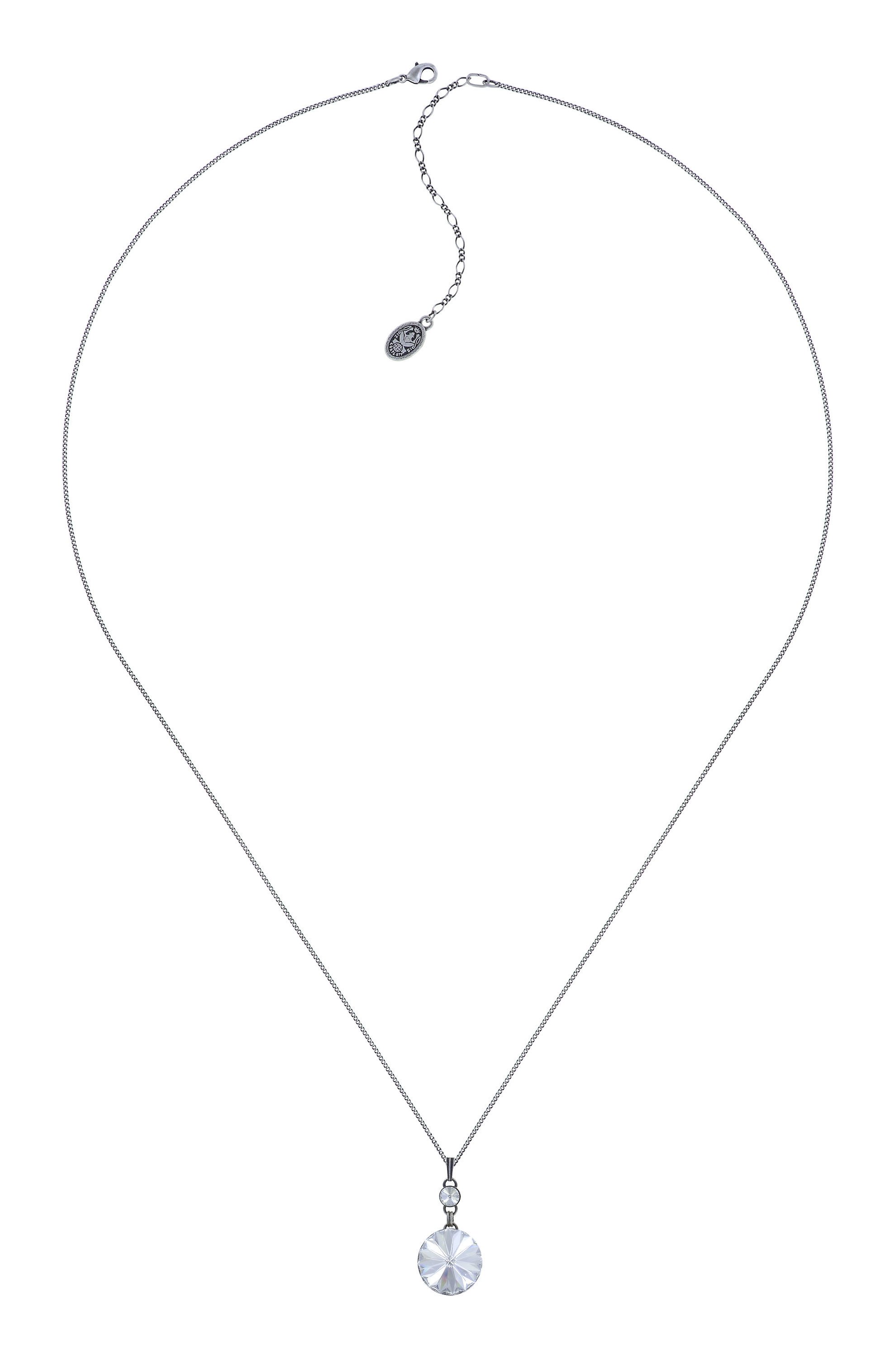 image pour Collier pendant (long) Rivoli Blanc crystal 18mm