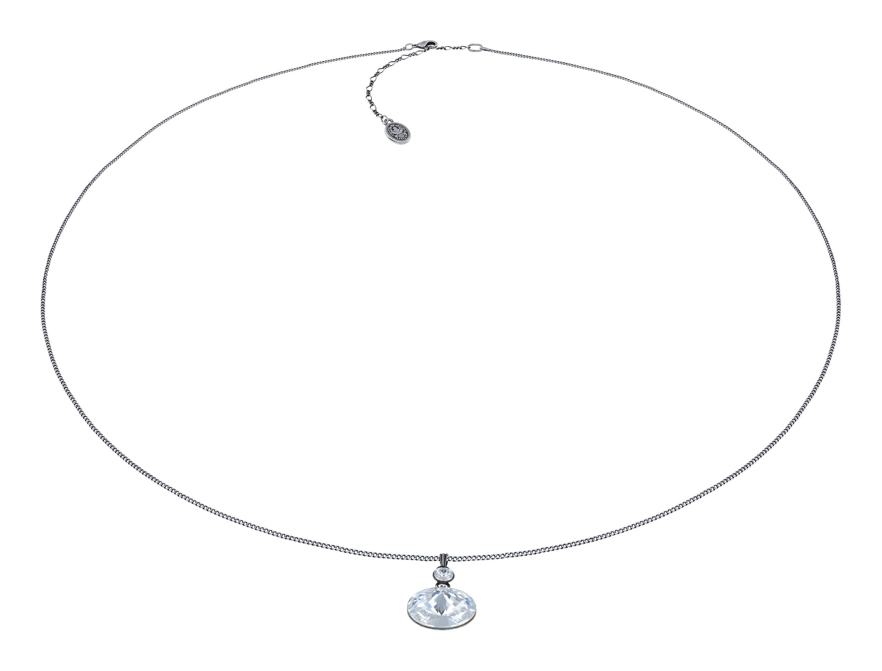 image pour Collier pendant (long) Rivoli Blanc crystal 18mm