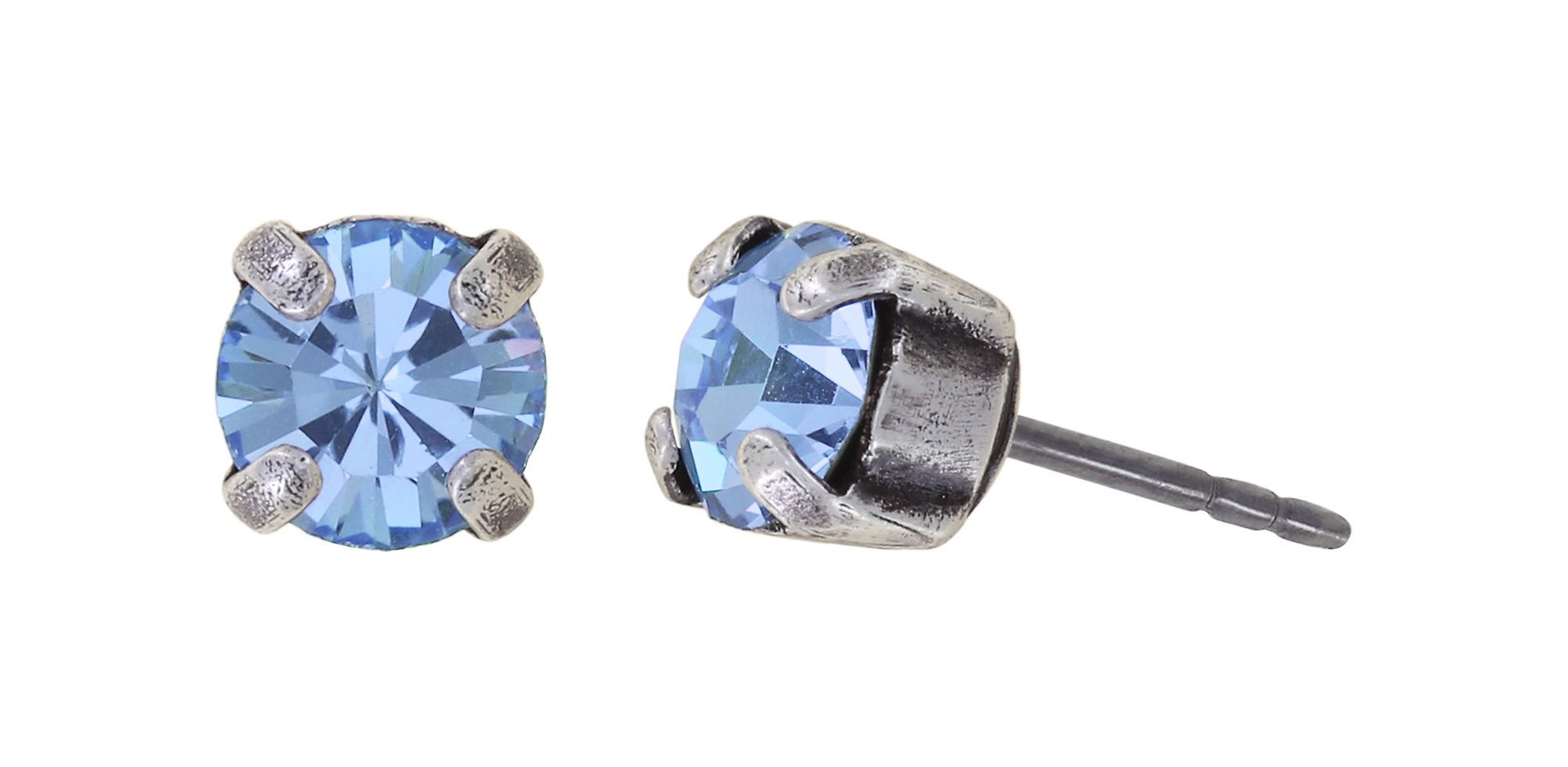 image pour Clou d'oreille Black Jack Bleu Clair light sapphire SS 29
