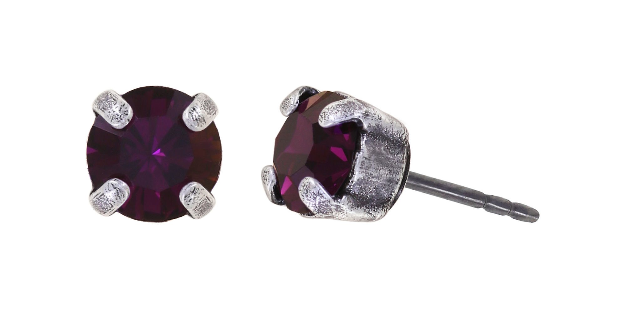 image for Earring Stud Black Jack Lila amethyst SS 29