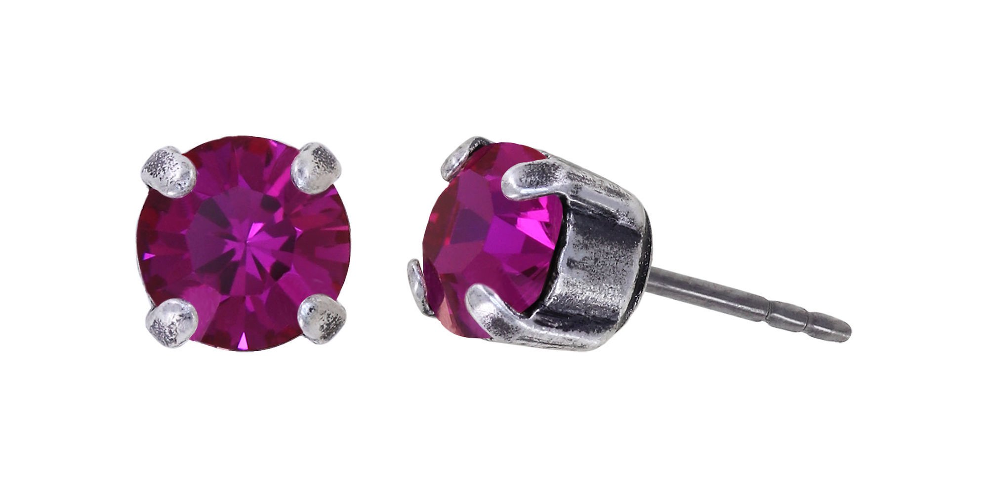 Bild für Ohrstecker Black Jack Dunkelrosa Fuchsia SS 29