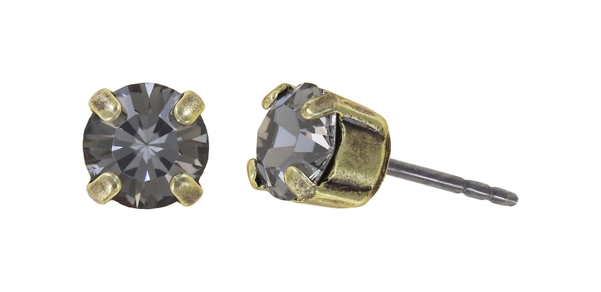 image for Earring stud Black Jack Grey black diamond SS 29