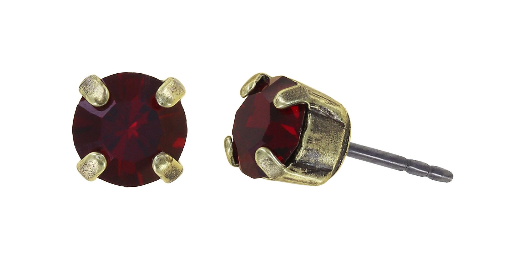 image for Earring Stud Black Jack Red siam SS 29