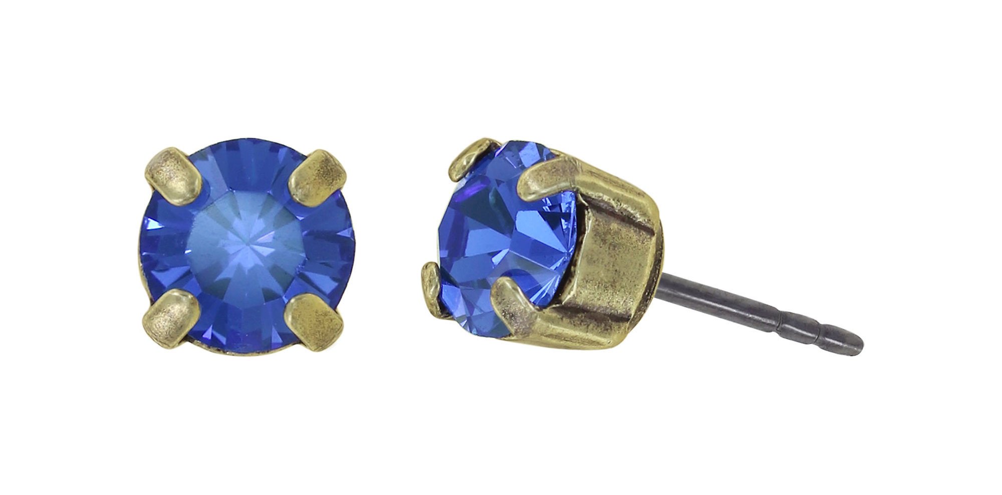 image for Earring Stud Black Jack Blue sapphire SS 29