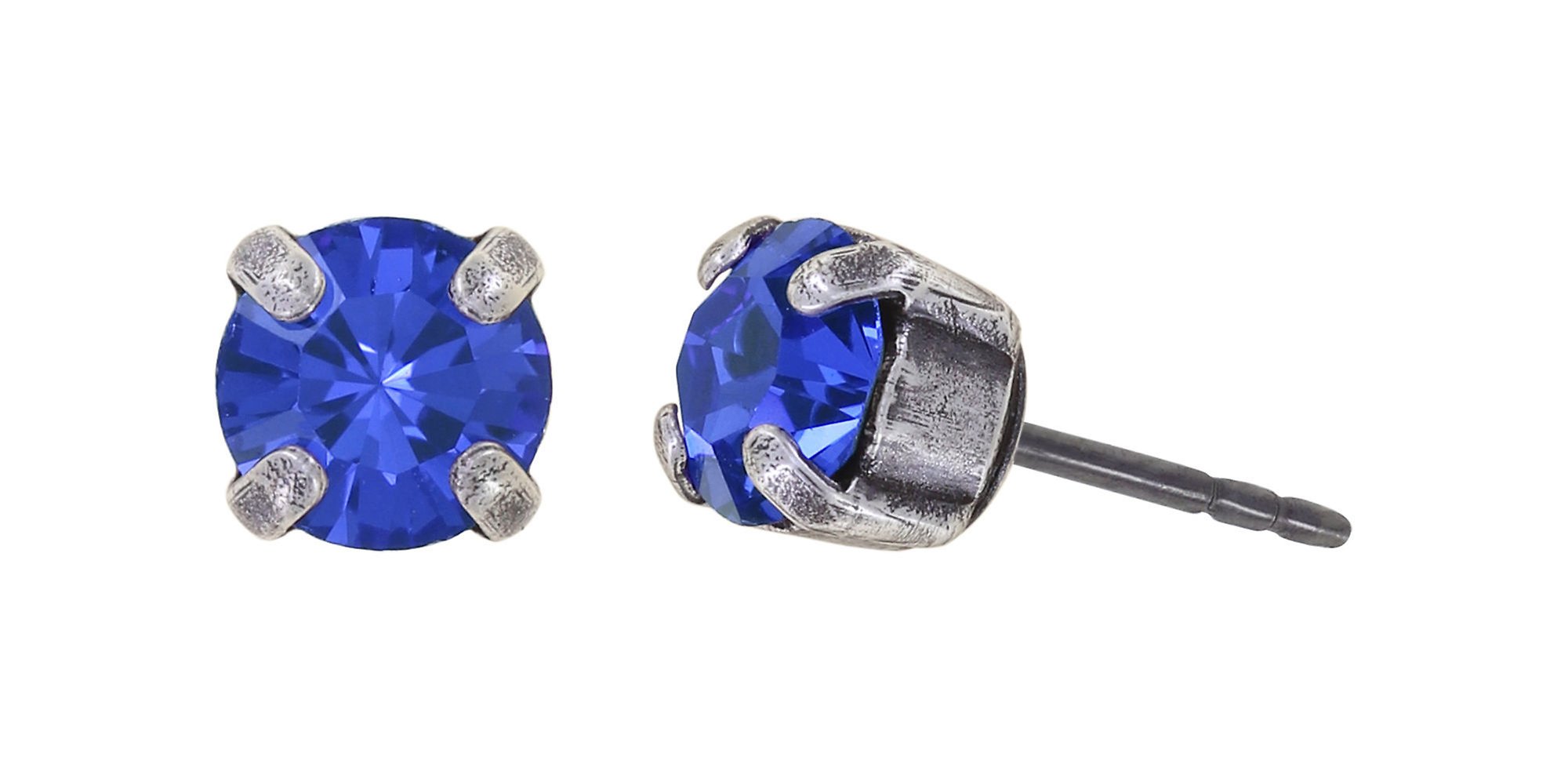 image for Earring stud Black Jack Blue sapphire SS 29