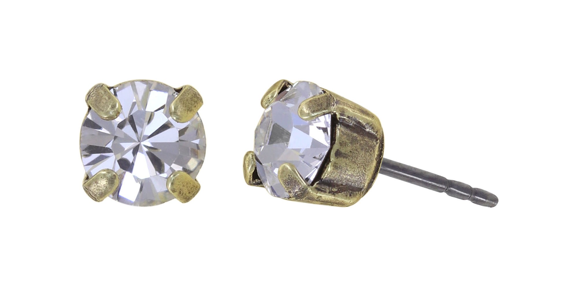 image pour Clou d'oreille Black Jack Blanc crystal SS 29