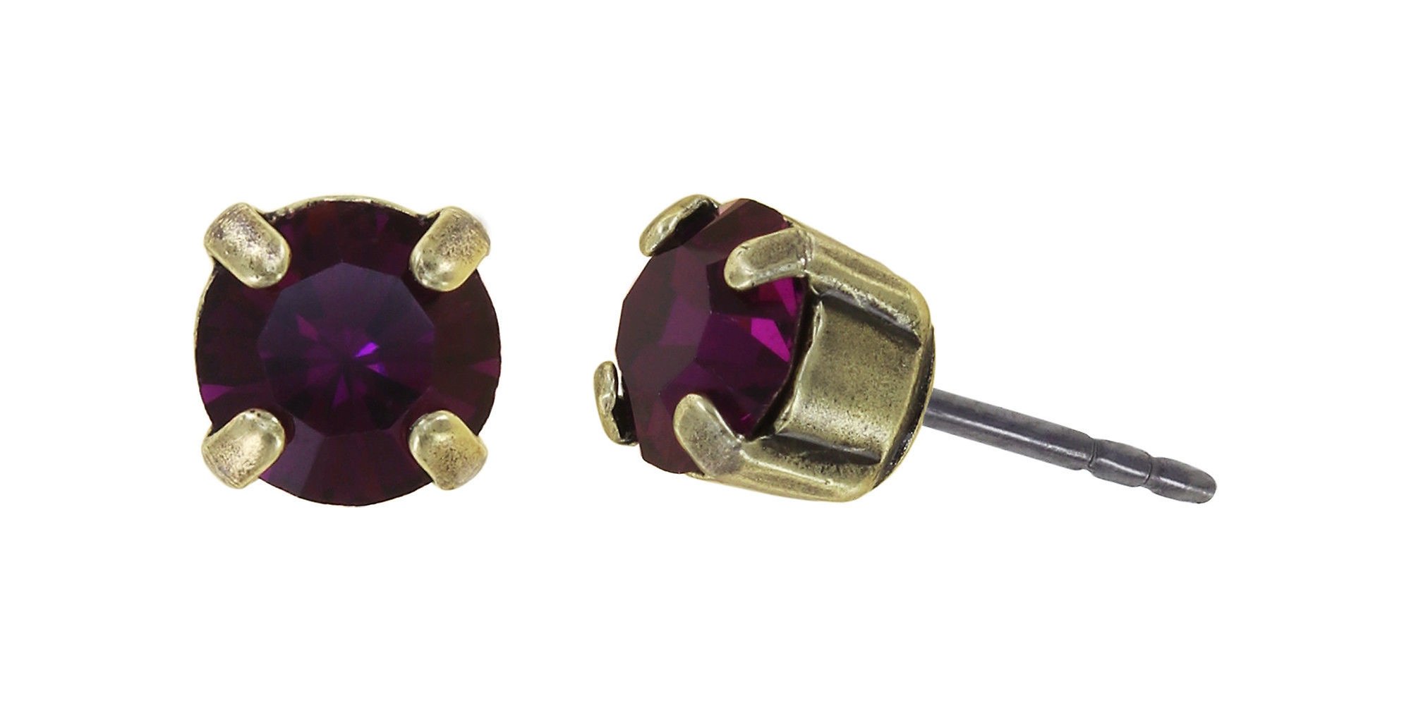 image for Earring Stud Black Jack Lila amethyst SS 29