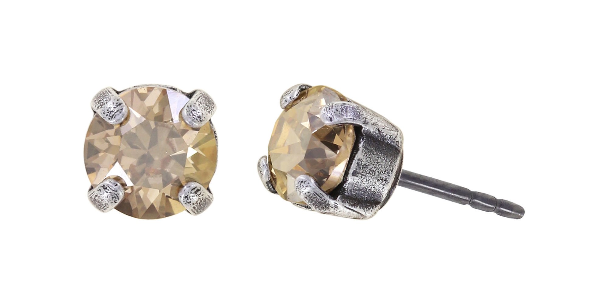 image pour Clou d'oreille Black Jack Beige crystal golden shadow SS 29