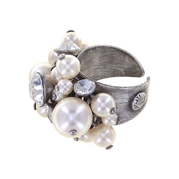 image pour Ring Pearl Shadow white crystal 