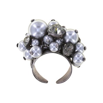 Bild für Ring Pearl Shadow grau Schwarzer Diamant 