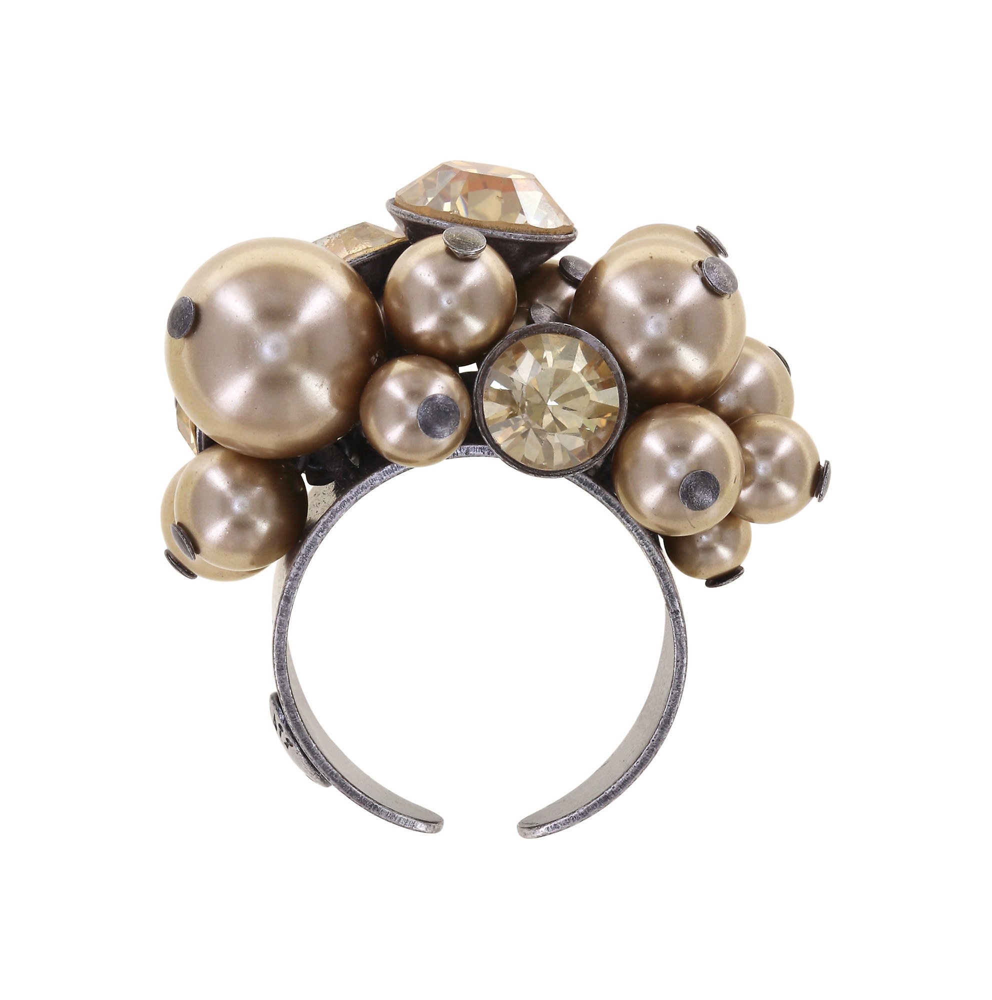 image for Ring Pearl Shadow Beige crystal golden shadow 