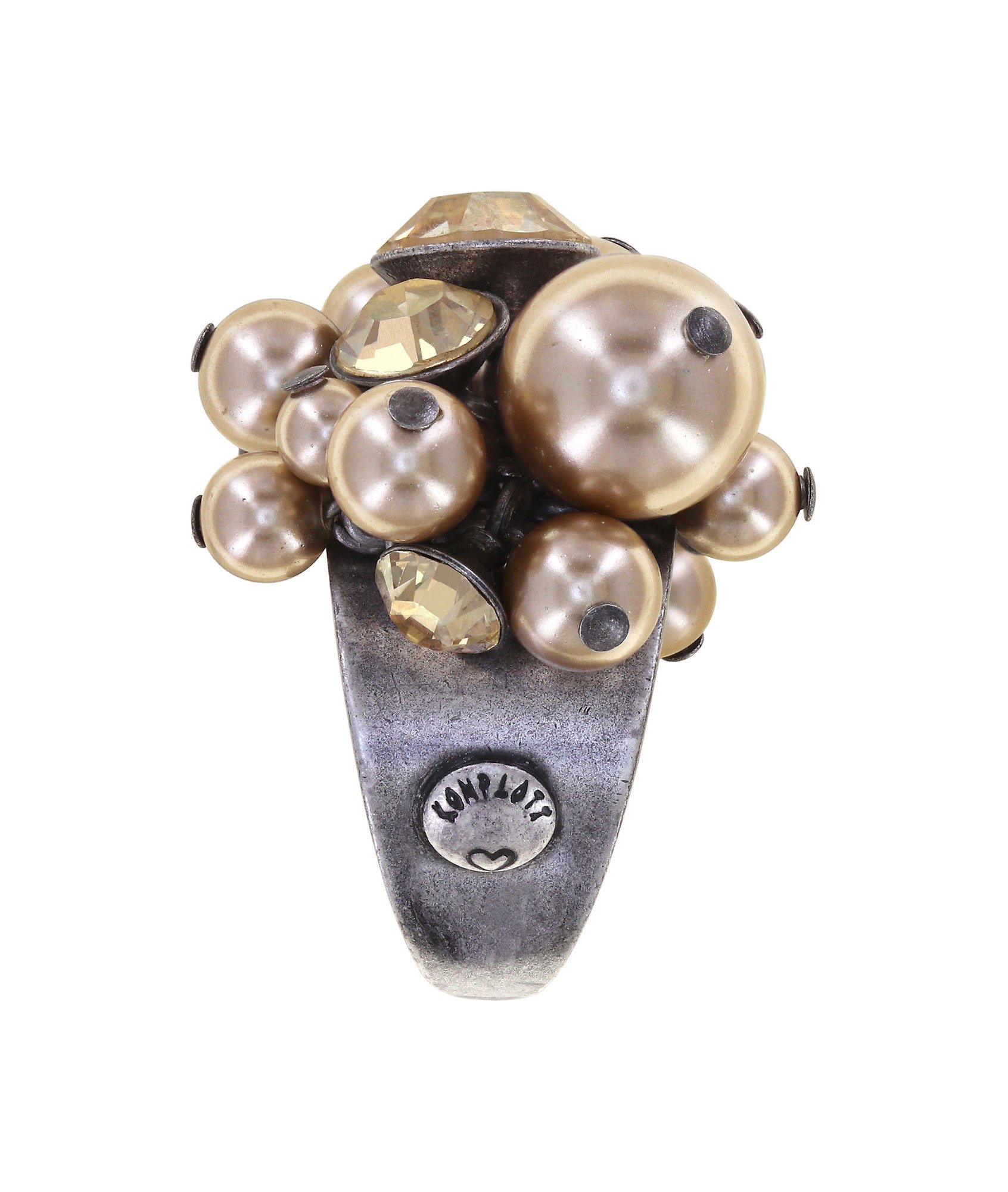 image for Ring Pearl Shadow Beige crystal golden shadow 