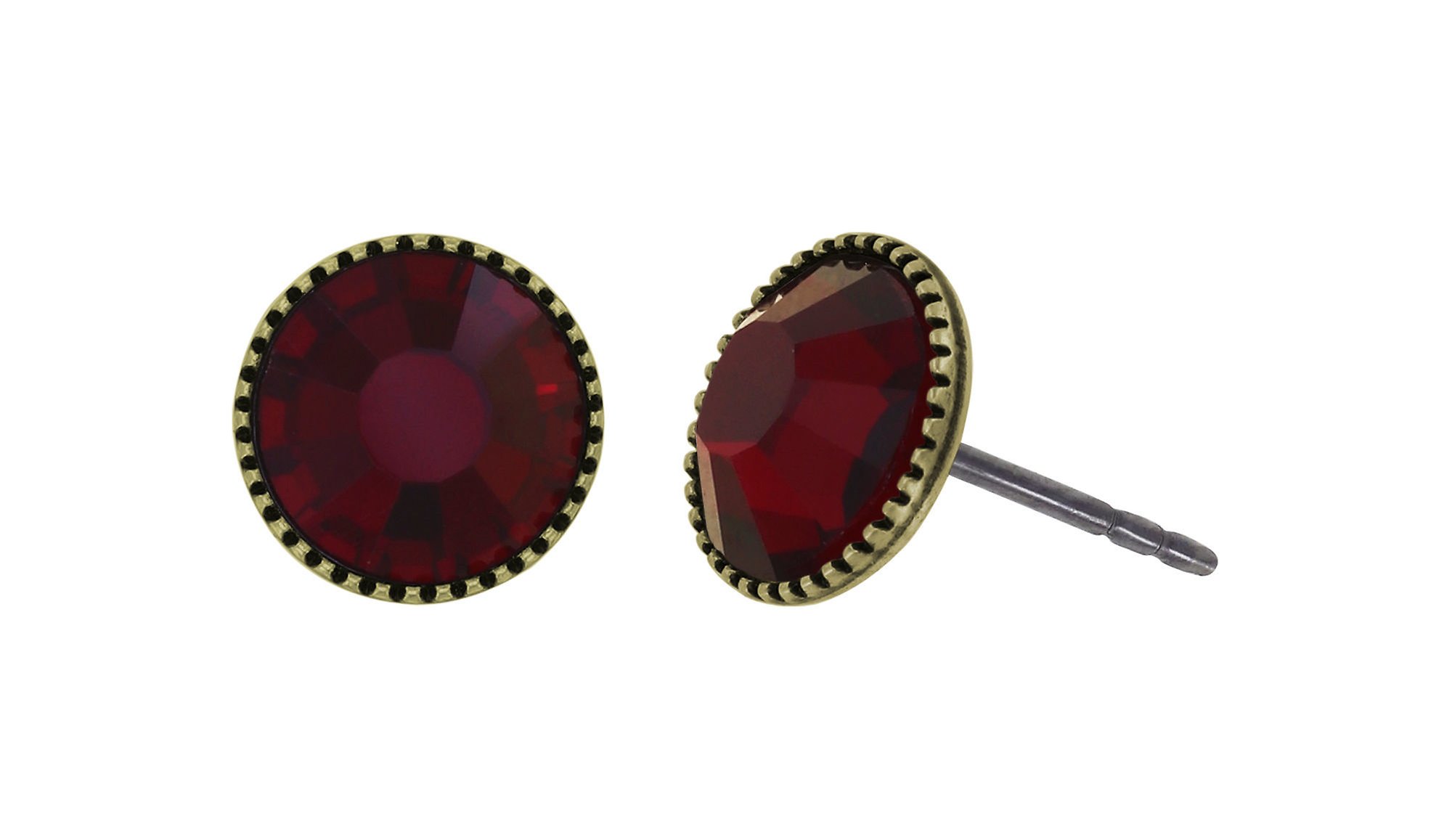 image pour Clou d'oreille plat Black Jack Rouge siam SS 34