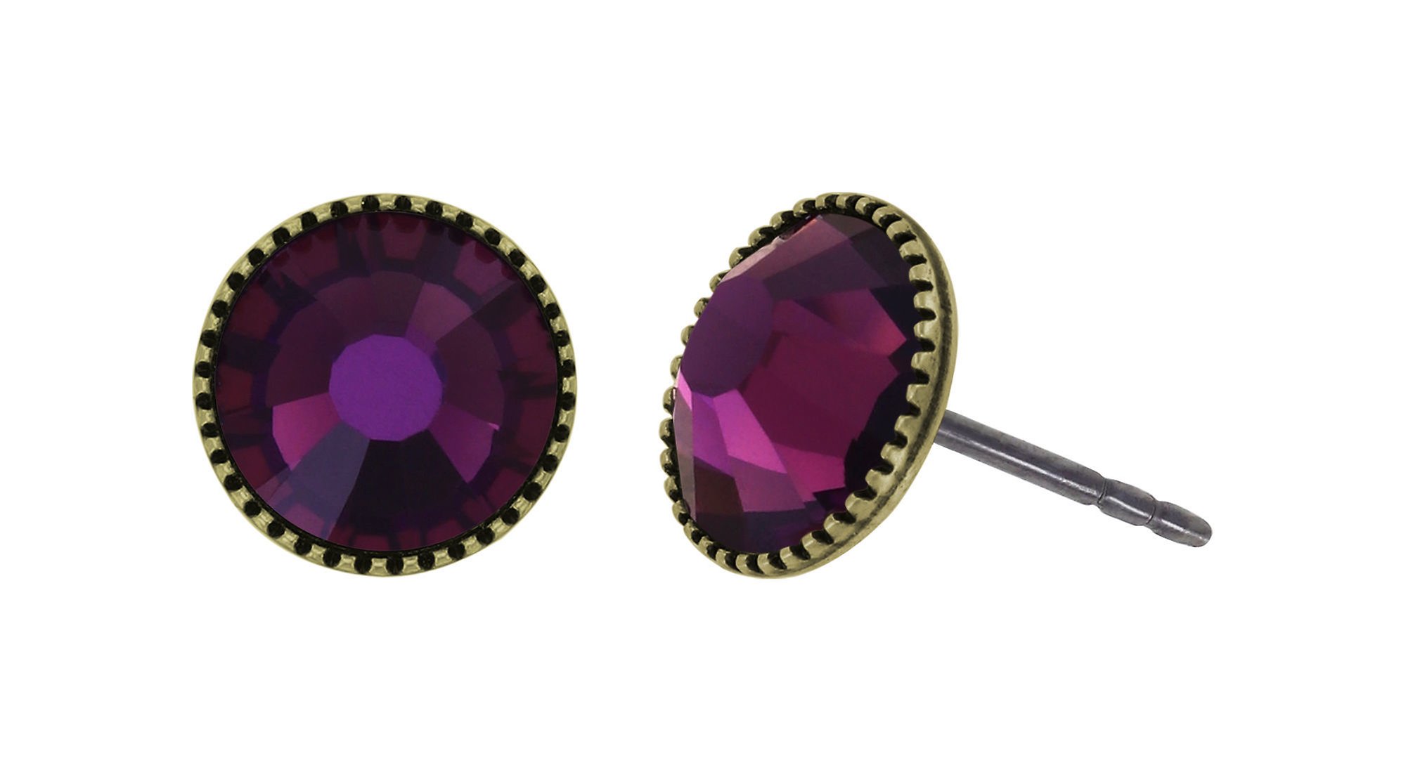 Bild für Ohrstecker flach Black Jack Lila Amethyst SS 34
