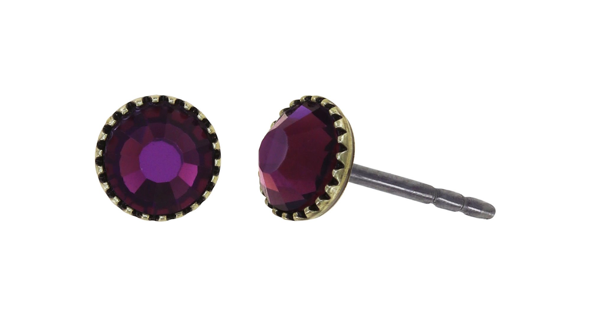 Bild für Ohrstecker flach Black Jack Lila Amethyst SS 20