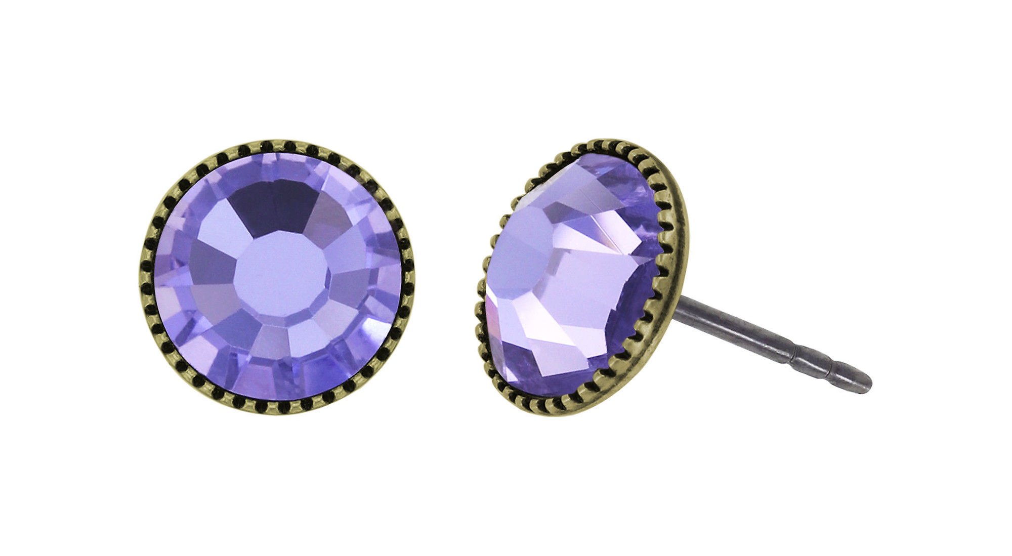 image pour Clou d'oreille plat Black Jack Lila violet SS 34