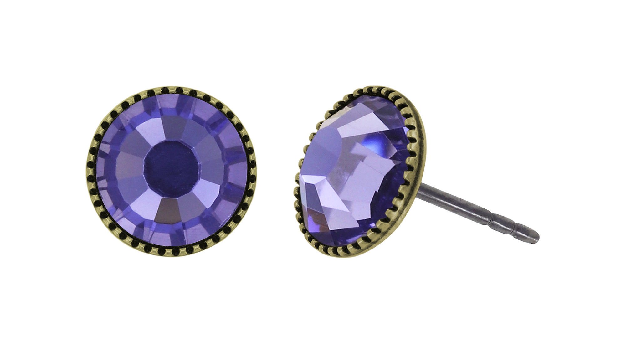 Bild für Ohrstecker flach Black Jack Lila Tansanit SS 34