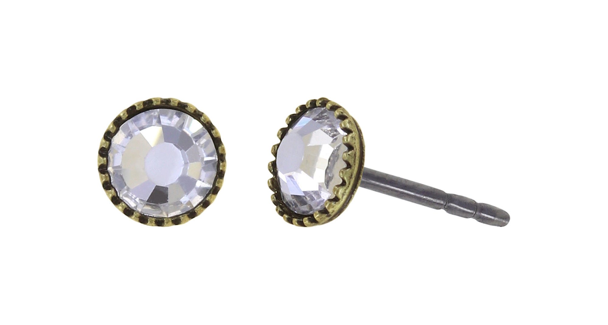 Bild für Ohrstecker flach Black Jack Weiß Kristall SS 20