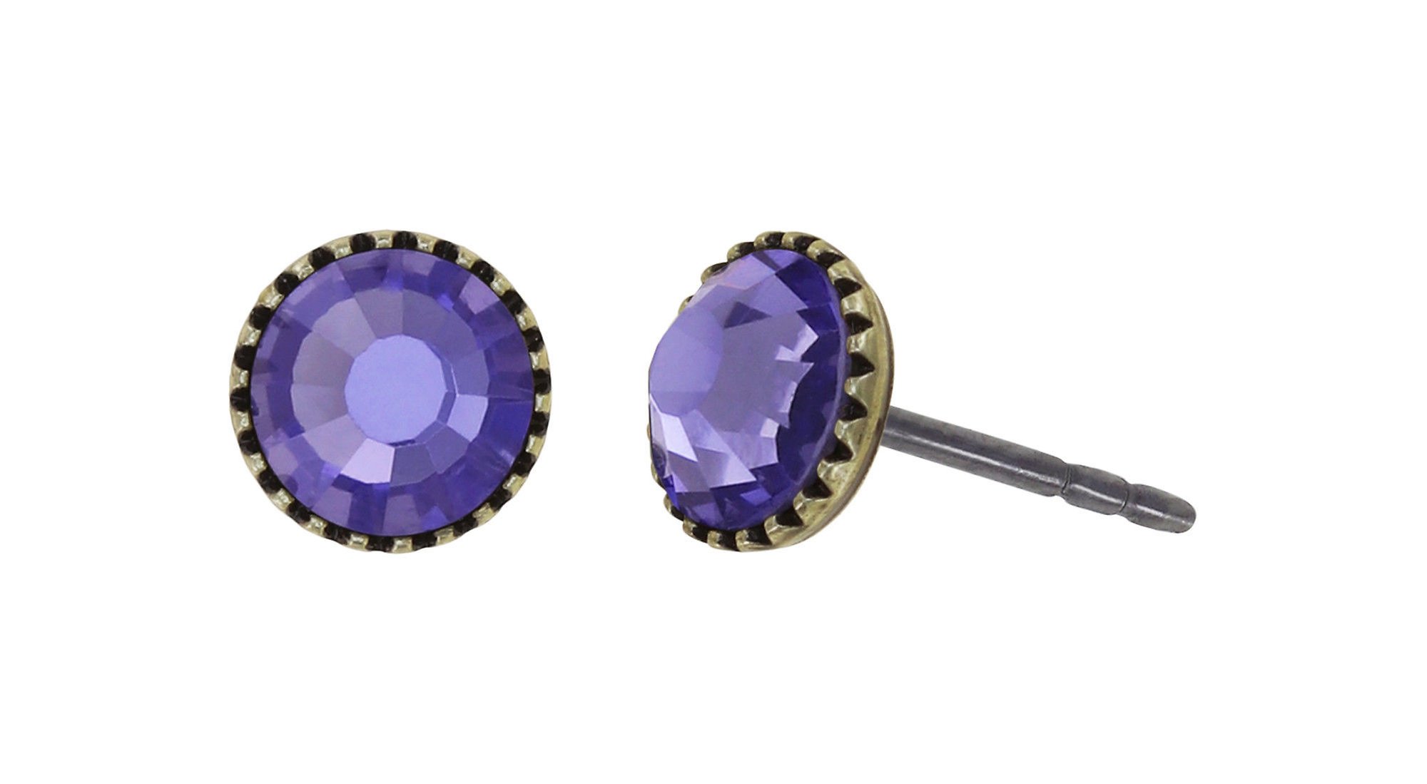 image pour Clou d'oreille plat Black Jack Lila tanzanite SS 20