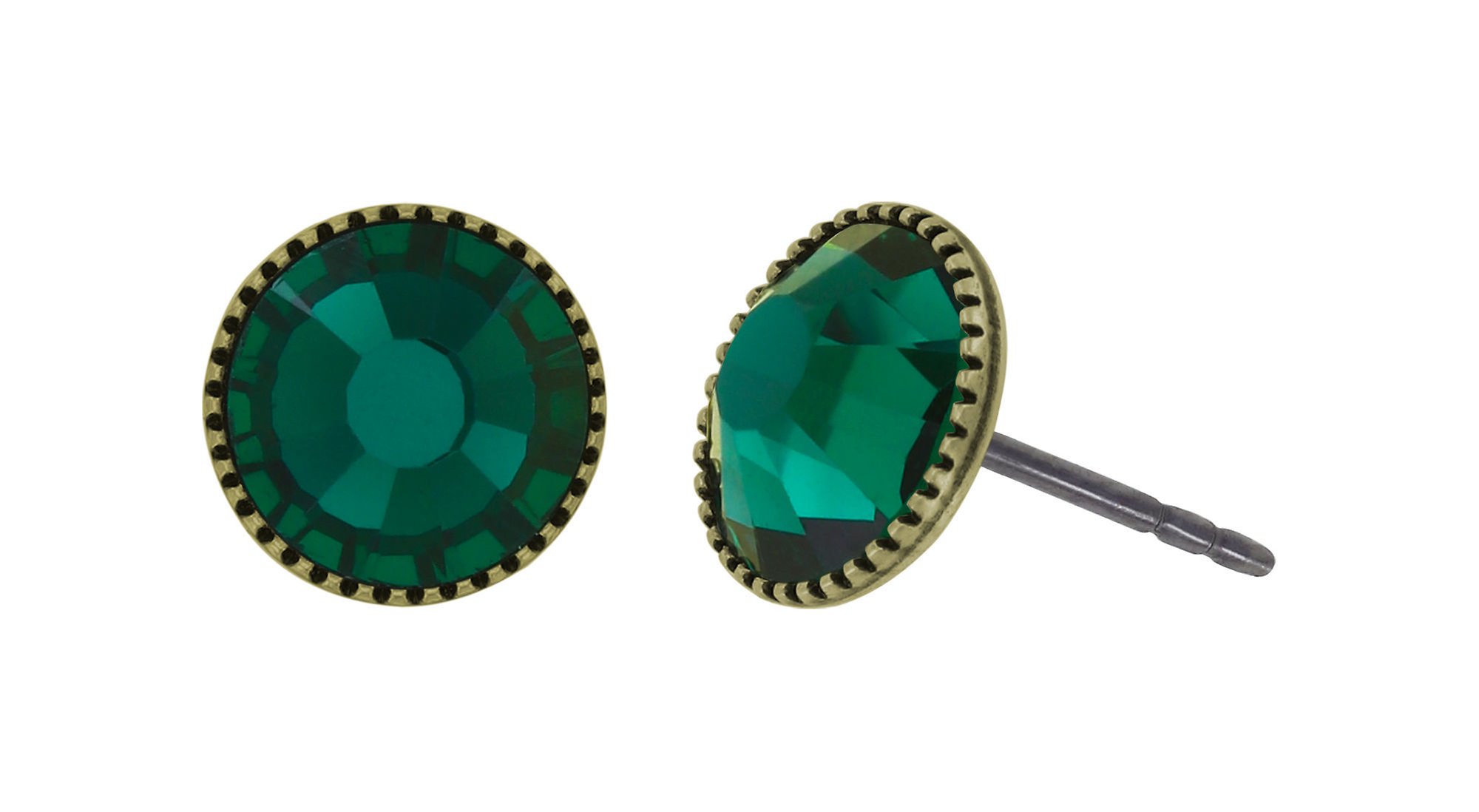 Bild für Ohrstecker flach Black Jack Grün Smaragd SS 34