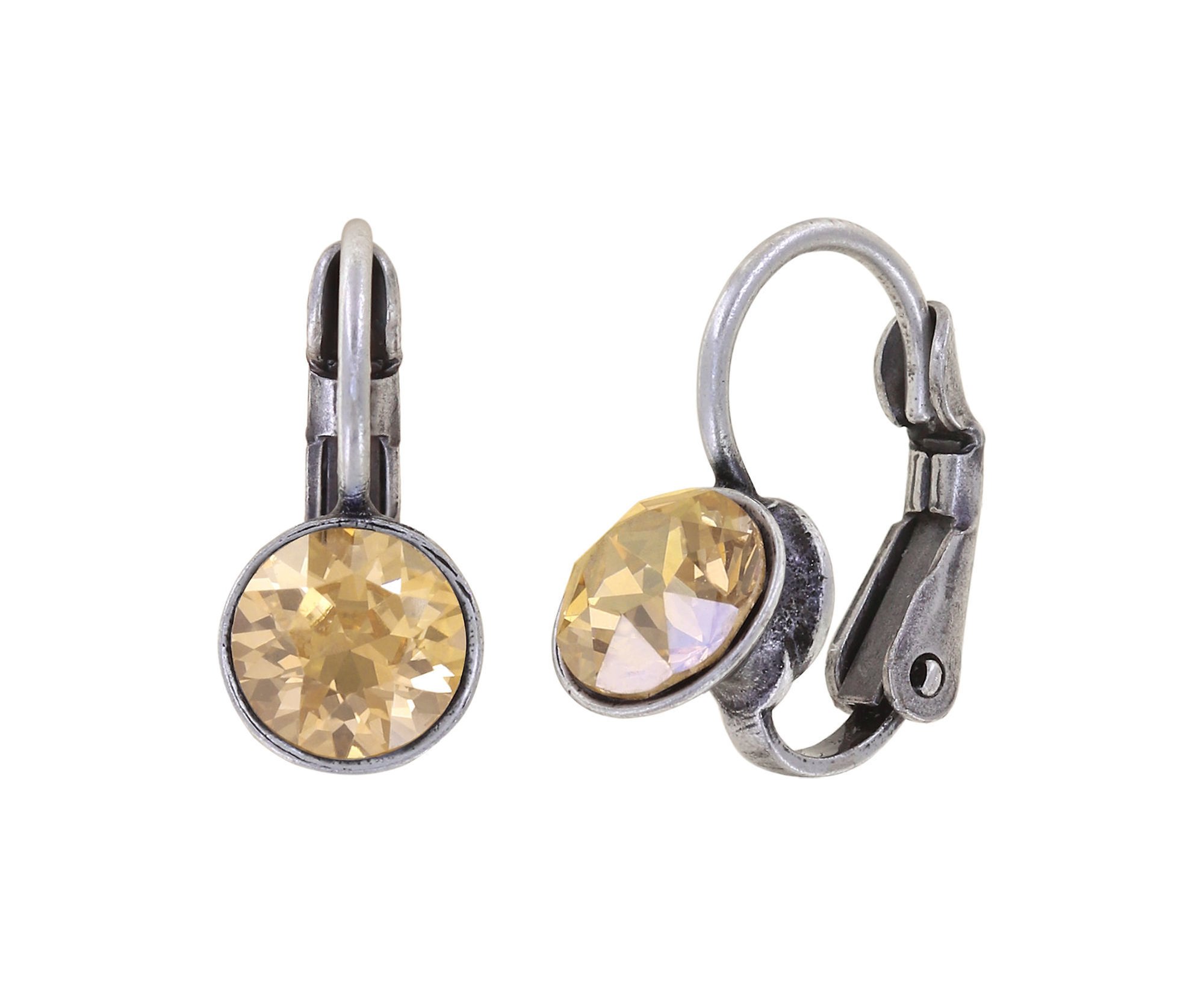 image pour Boucles d'oreilles Eurowire Black Jack Beige crystal golden shadow SS 29