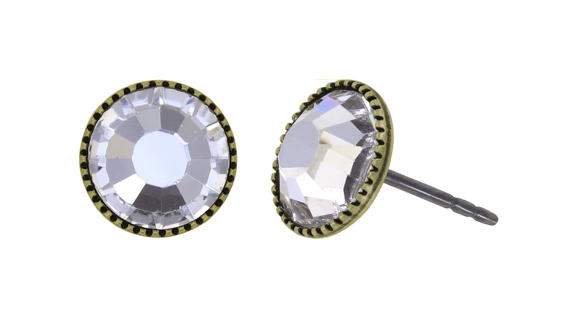 Bild für Ohrstecker flach Black Jack Weiß Kristall SS 34