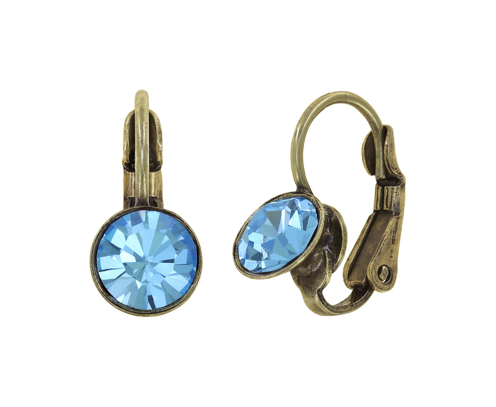 image for Earring eurowire Black Jack Light Blue aquamarine SS 29