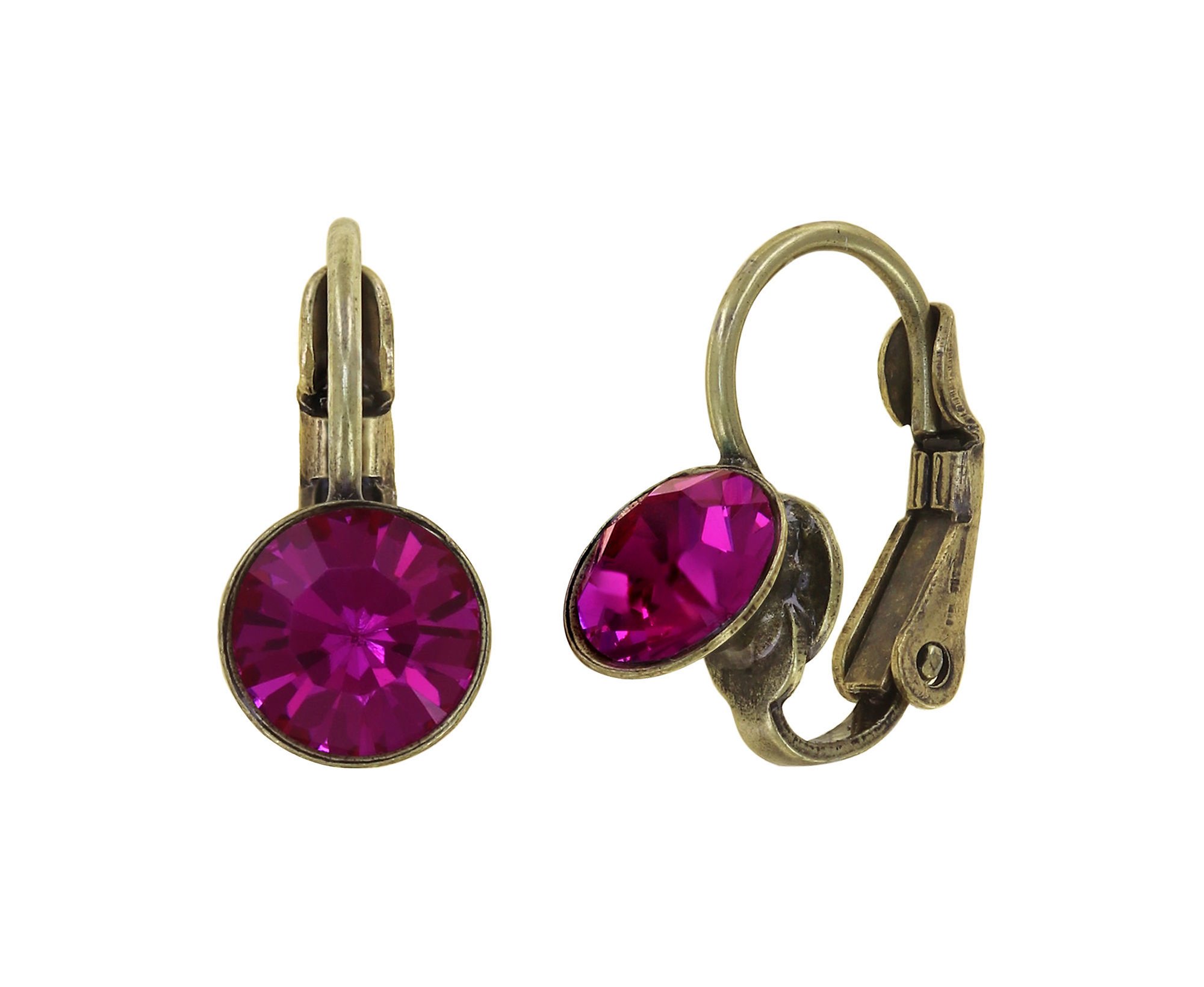 image for Earring Eurowire Black Jack Dark Rose fuchsia SS 29