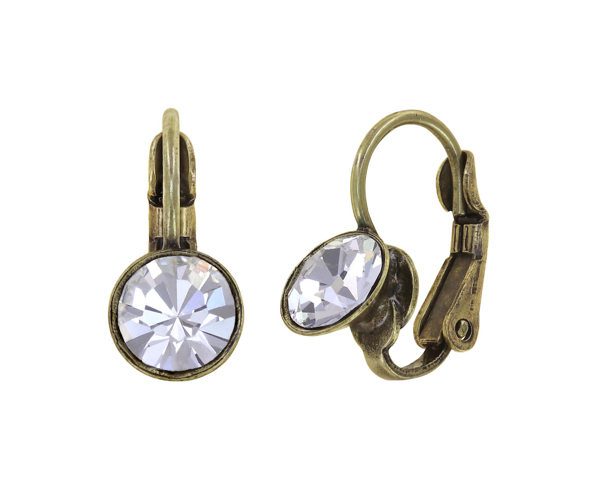 image for Earring Eurowire Black Jack White crystal SS 29