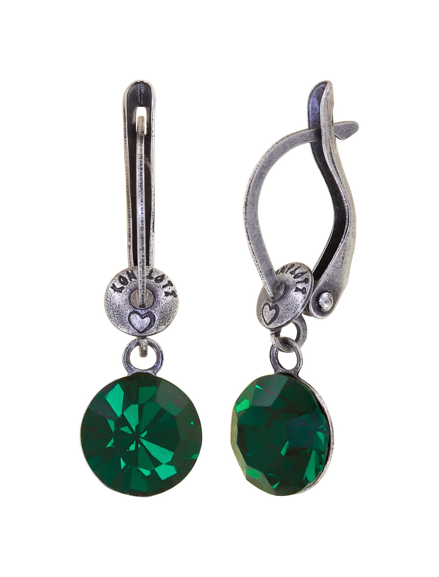 image for Earring Dangling Black Jack Green emerald SS 39