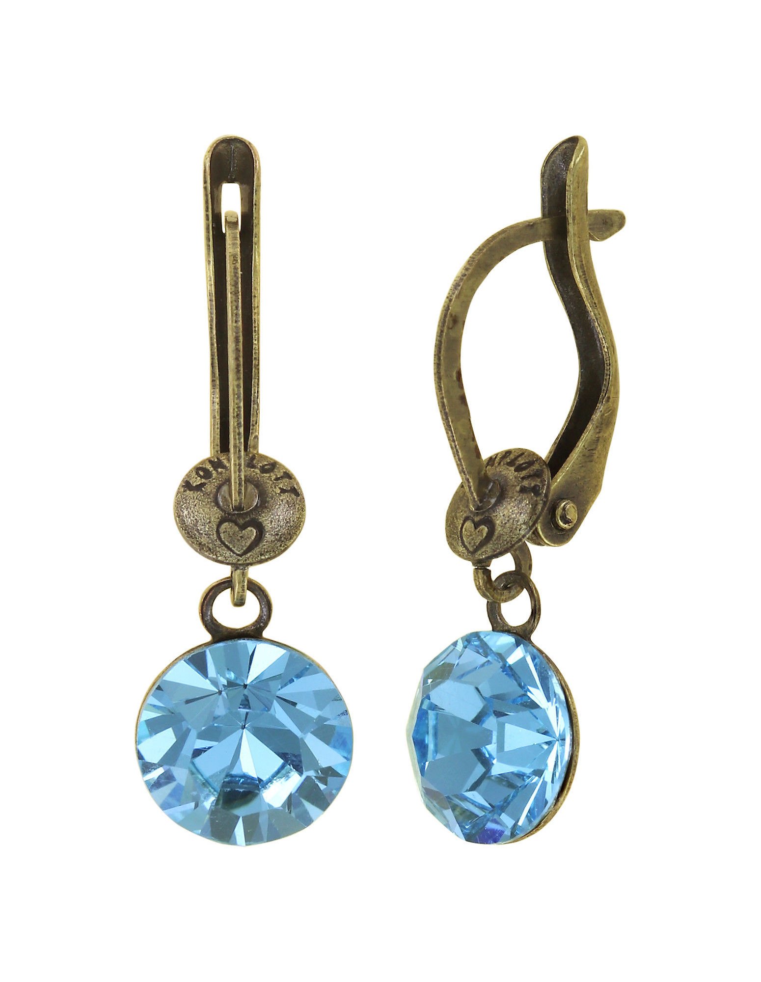 Kép Earring dangling Black Jack Light Blue aquamarine SS 39