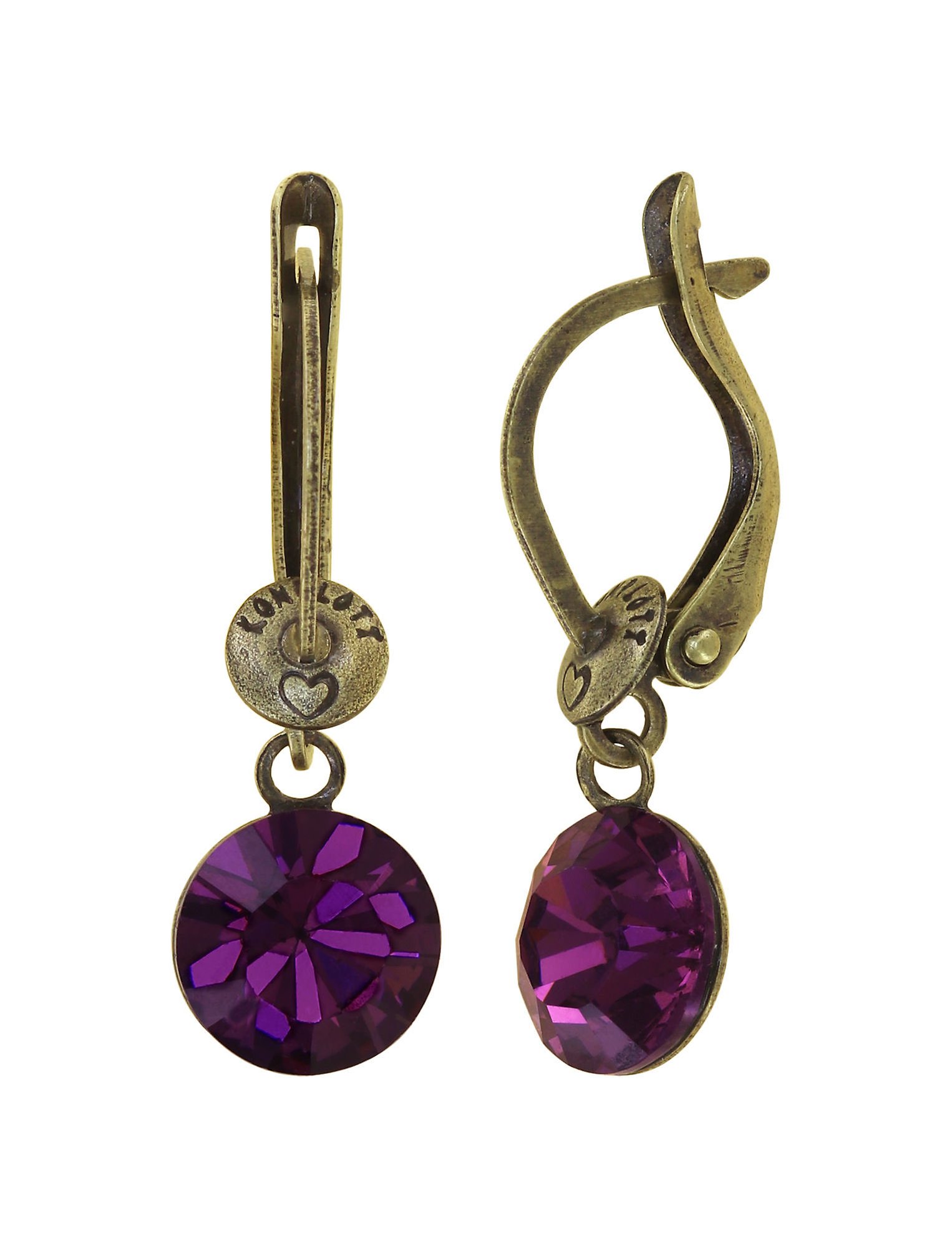 image for Earring Dangling Black Jack Lila amethyst SS 39