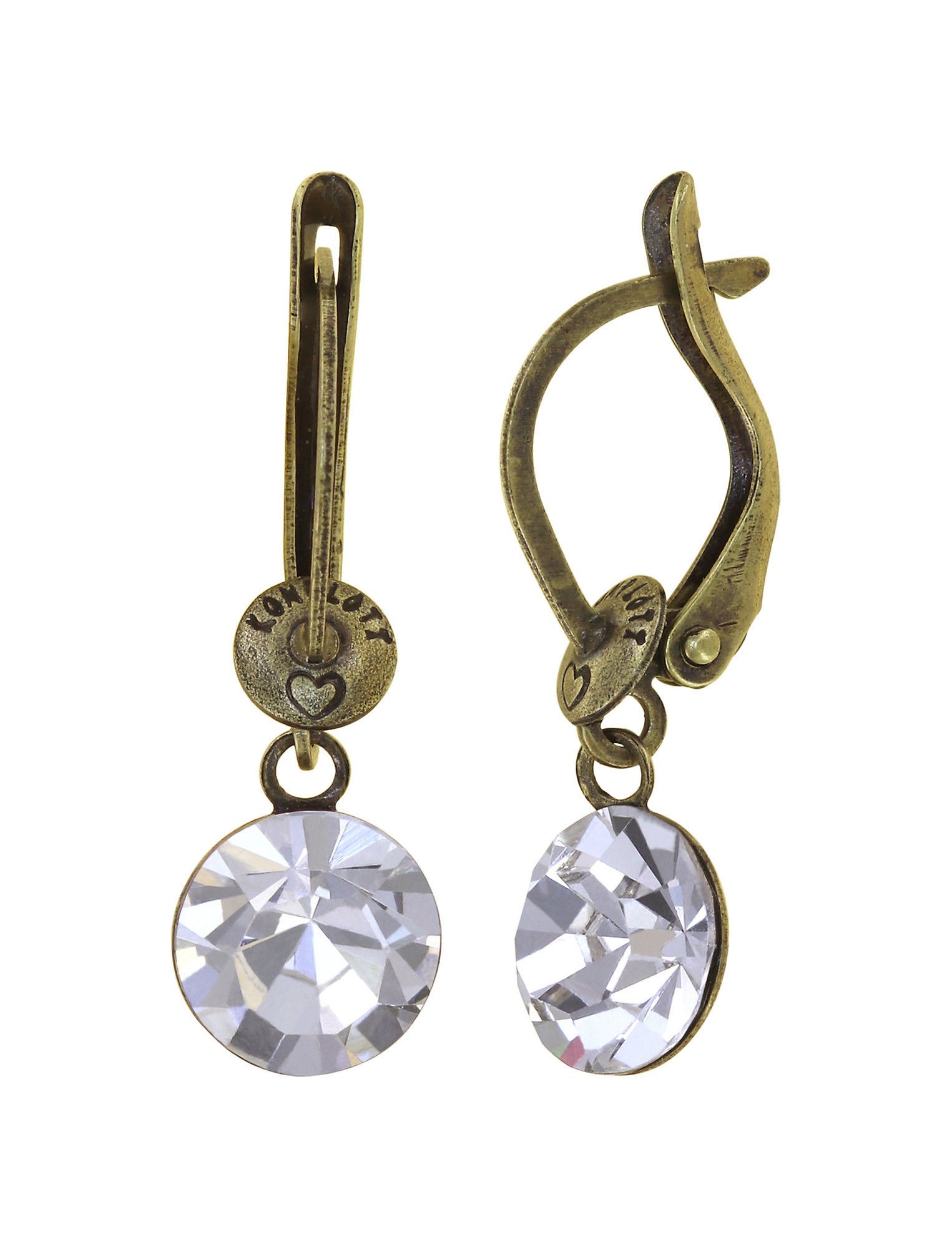 image for Earring Dangling Black Jack White crystal SS 39