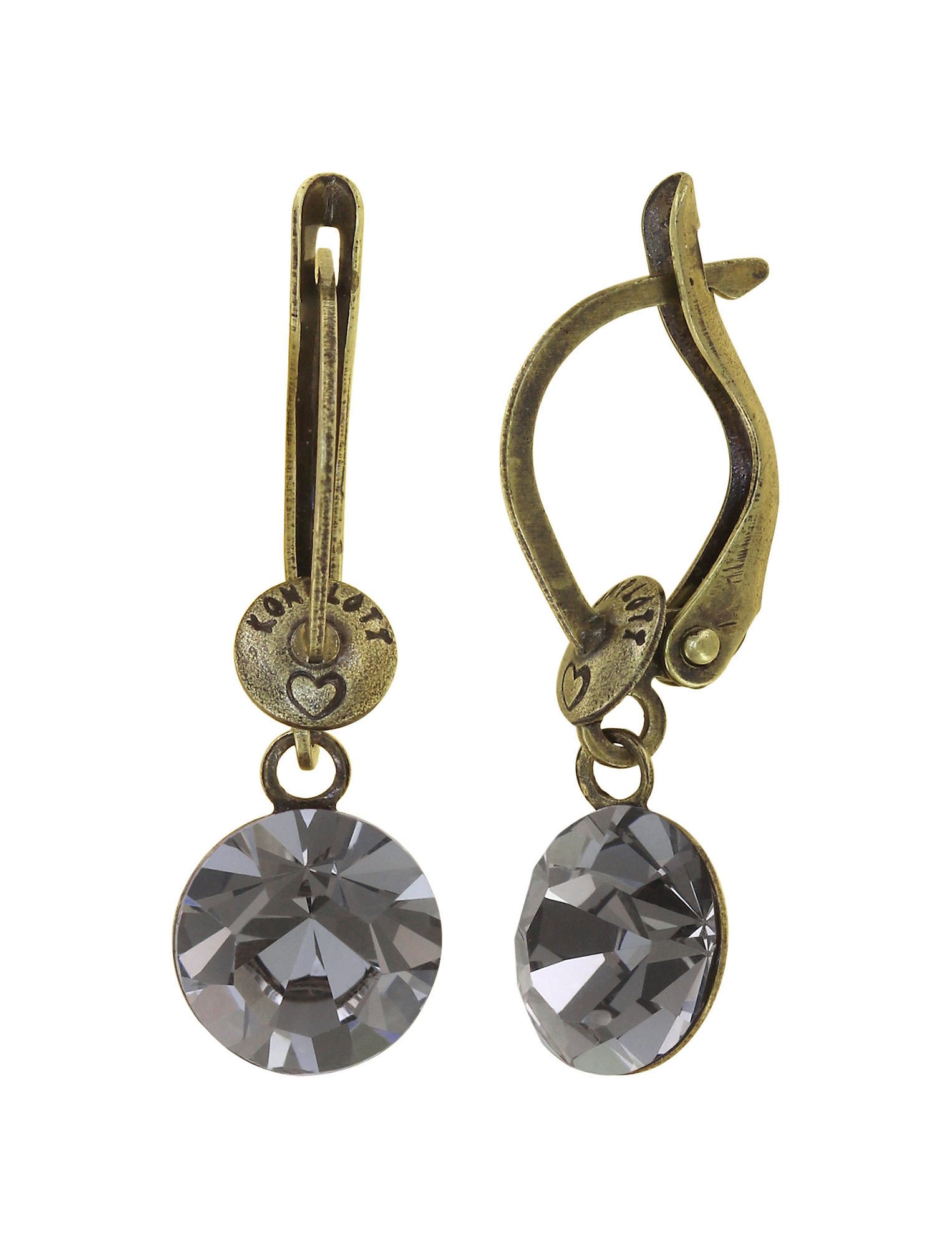 image for Earring Dangling Black Jack Grey black diamond SS 39