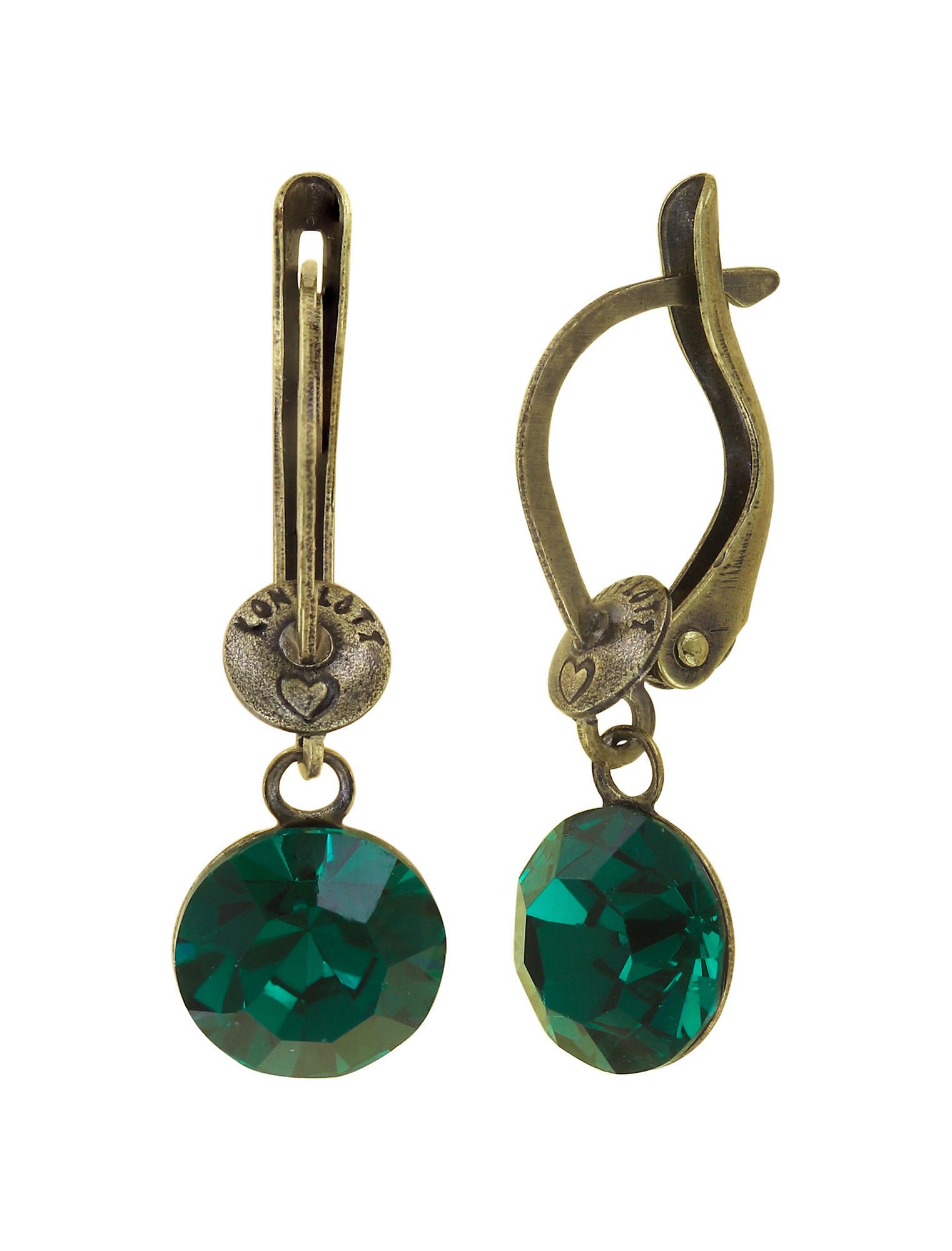 image pour Boucles d'oreilles pendantes Black Jack Vert emerald SS 39