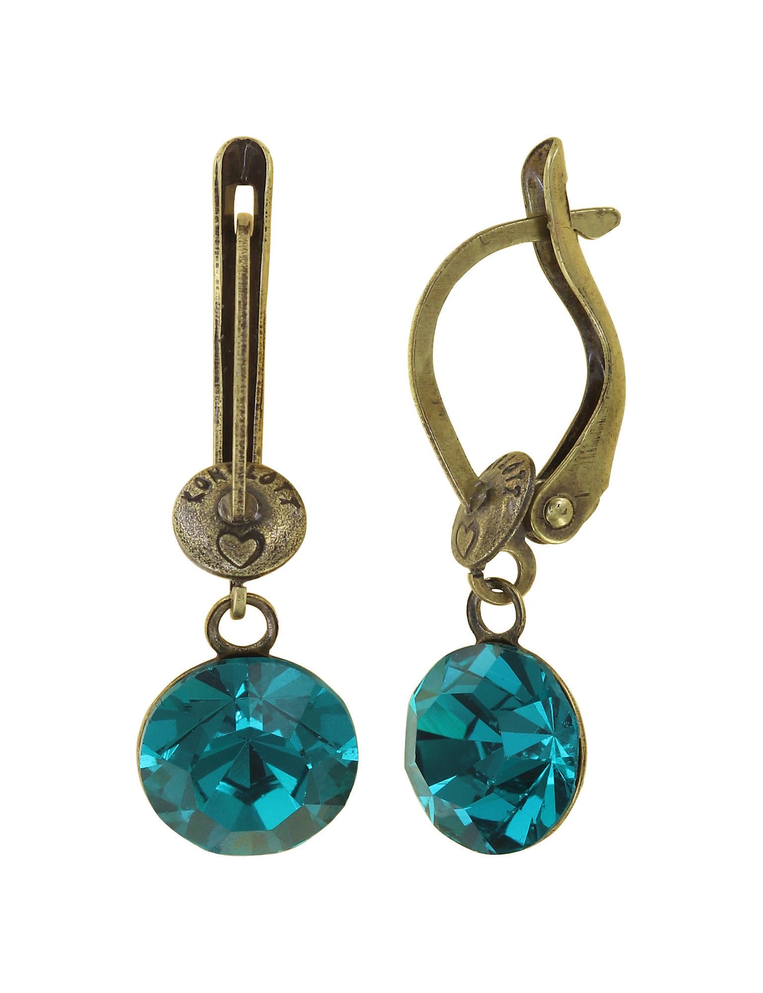 image pour Boucles d'oreilles pendantes Black Jack Vert blue zircon SS 39
