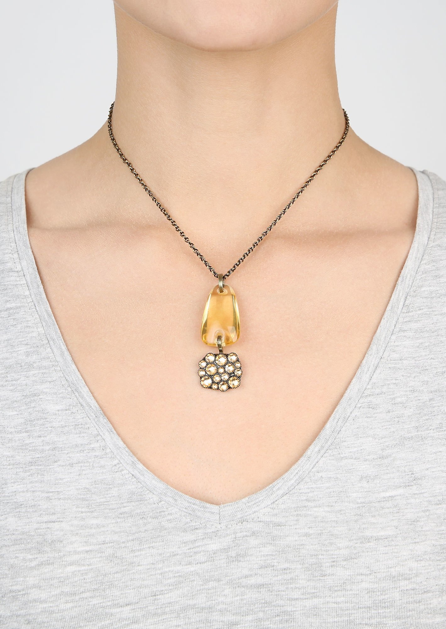 image for Necklace Pendant Earth, Wind and Business Beige  