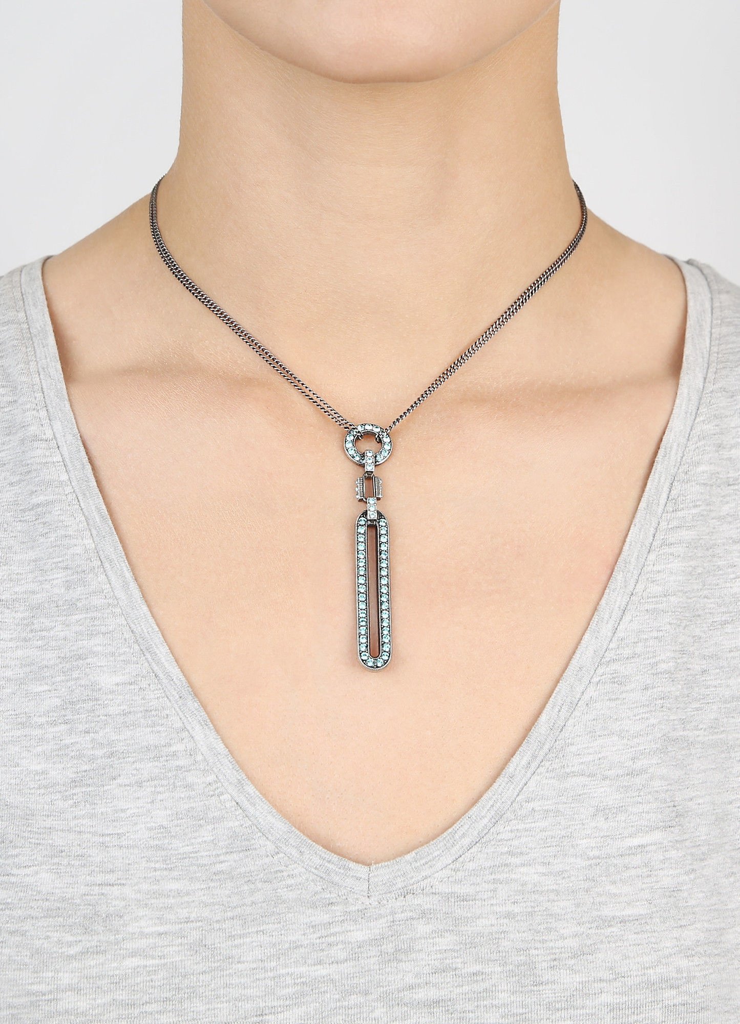 image for Necklace Pendant Cool and Glam Light Blue  